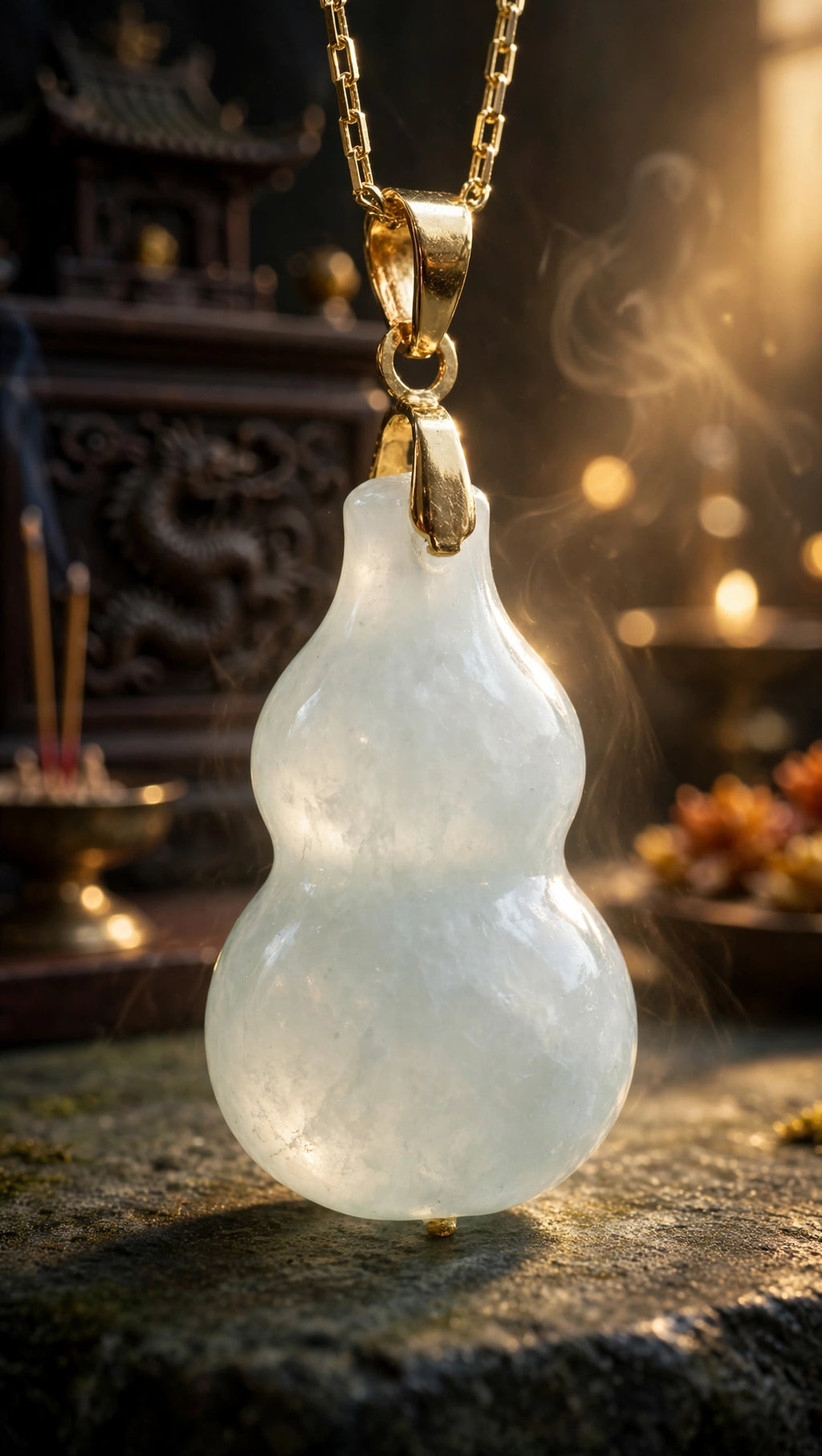 Burmese Jadeite Hulu Pendant Necklace