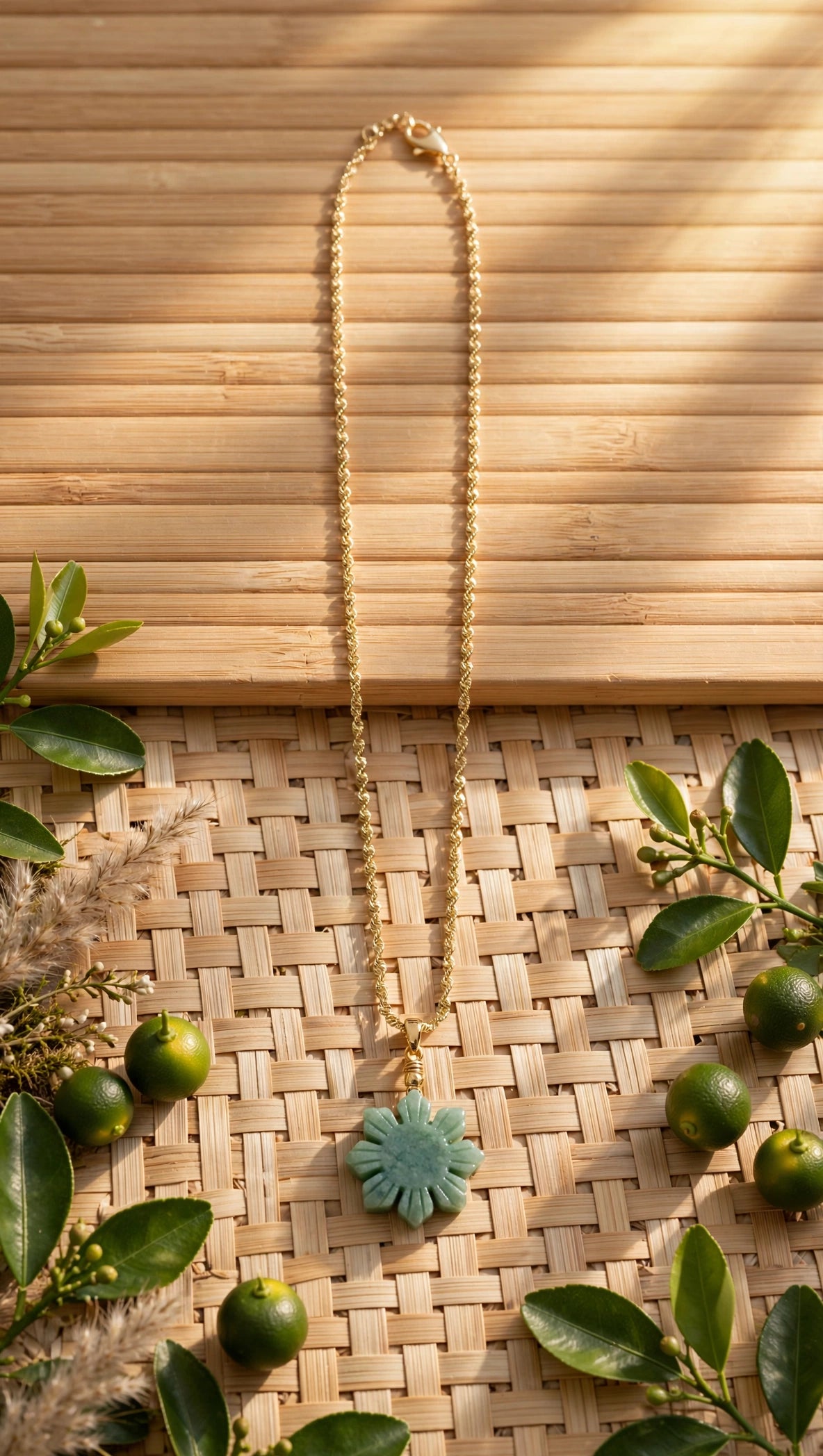 Burmese Jadeite Philippine Sun Pendant Necklace