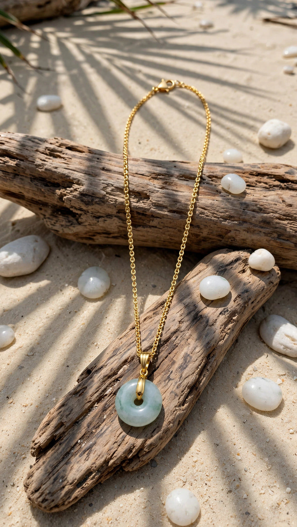 Gentle Glow: Natural Light Green Burmese Jadeite Donut Necklace