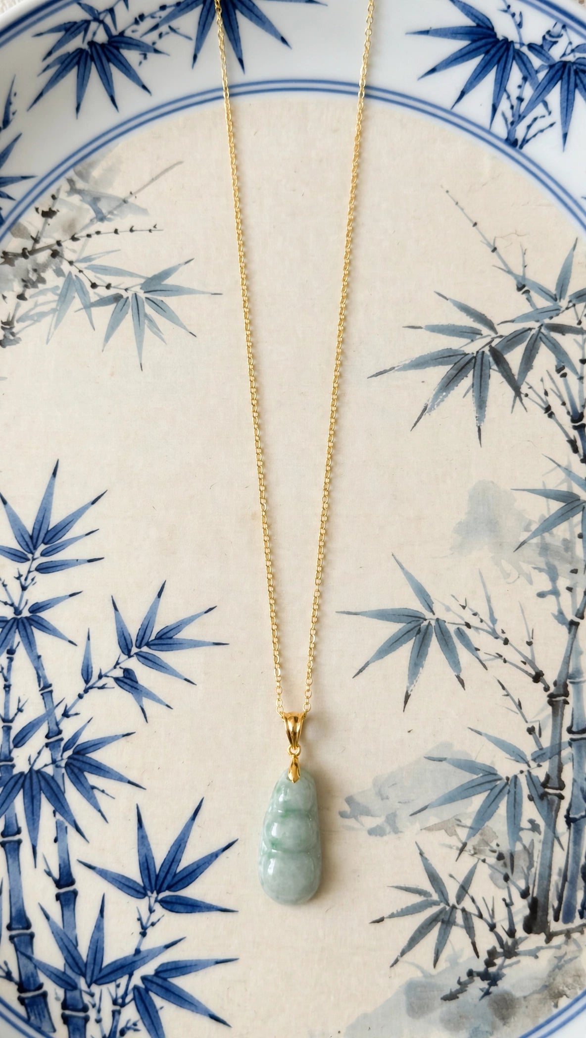 Abundant Blessings: Natural Light Green Burmese Jadeite 3-Bean Necklace