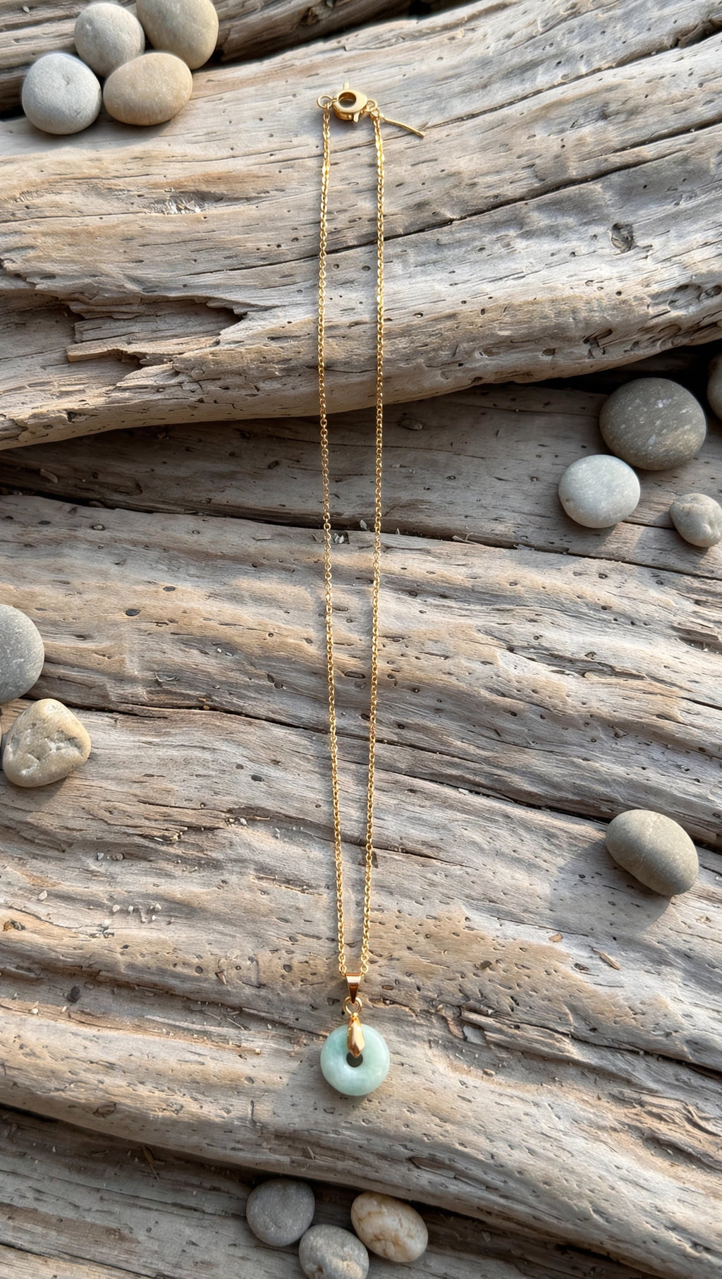 Dainty Harmony: Natural Type A Burmese Jadeite Mini Donut Necklace