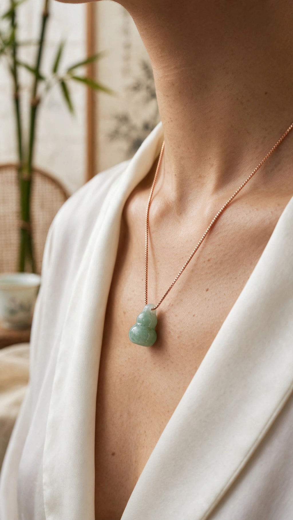 Hulu Burmese Jadeite Pendant Necklace