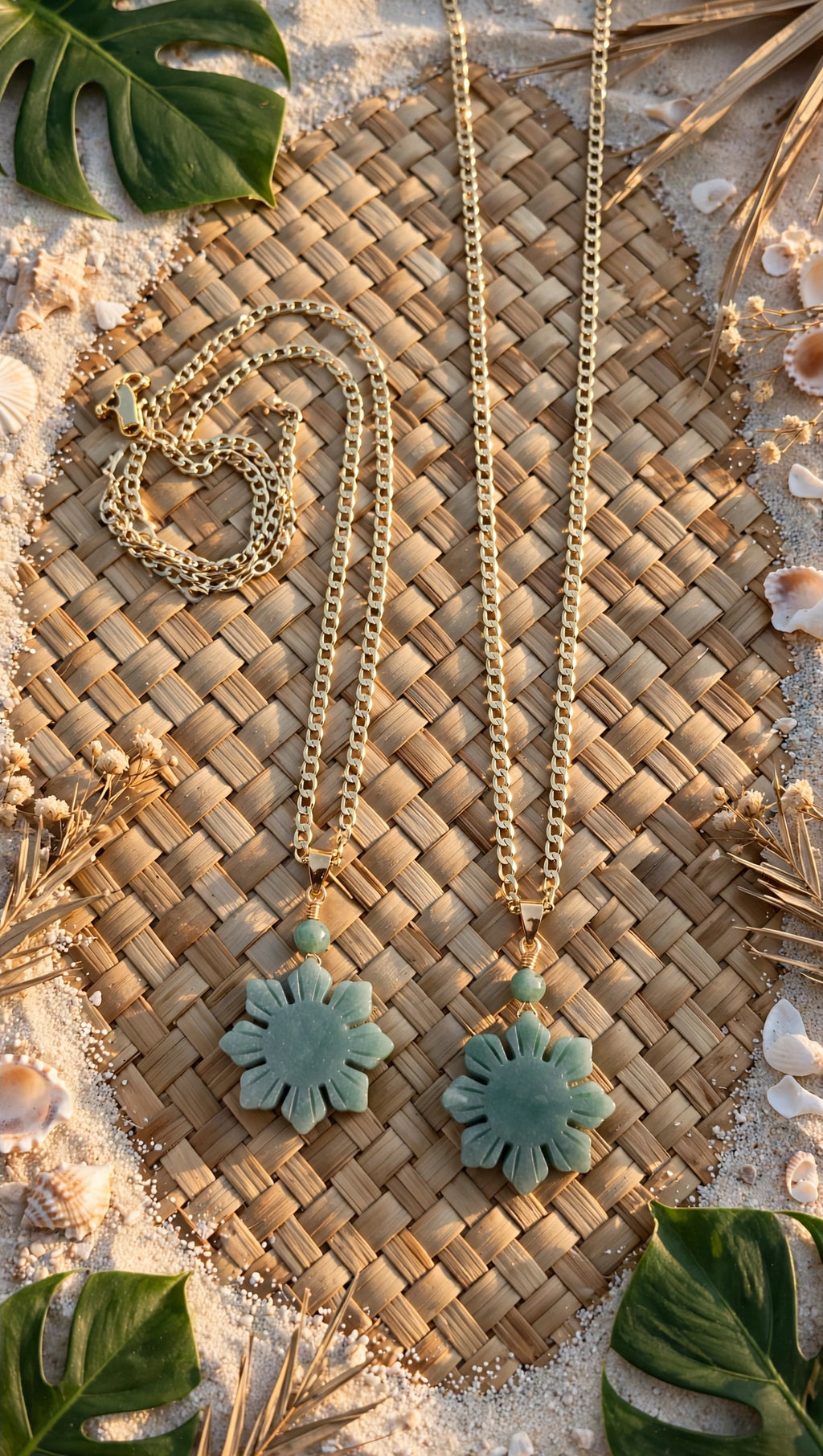 Blue Water Jade Philippine Sun Necklace