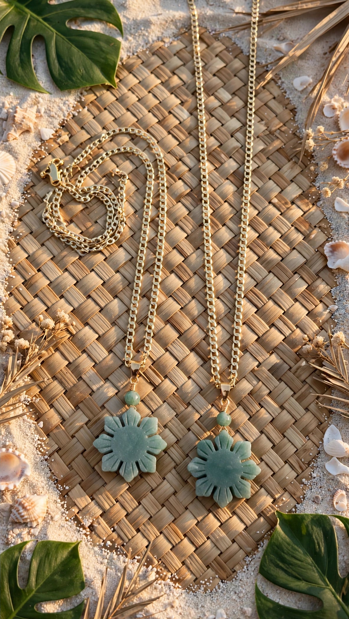 Blue Water Jade Philippine Sun Necklace