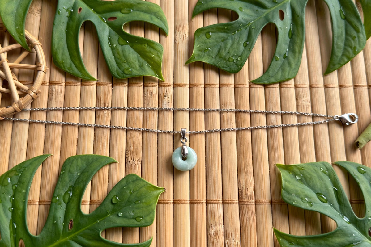 Dainty Harmony: Natural Type A Burmese Jadeite Mini Donut Necklace