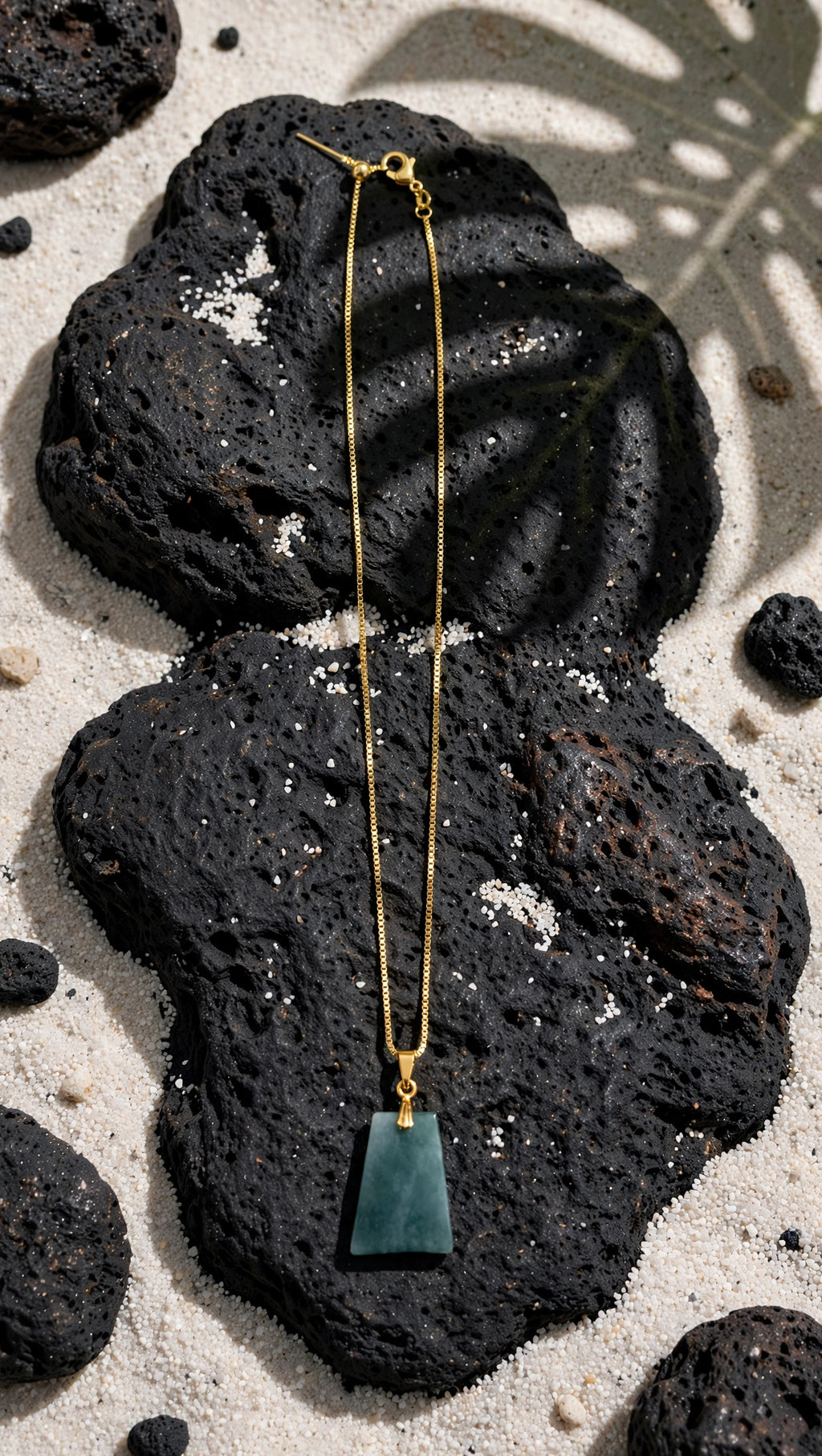 Quiet Strength: Natural Blue Water Jade Dainty Wushi Tag Necklace