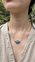 Serene Current: Natural Blue Water Jade Lu Lu Tong Slider Necklace