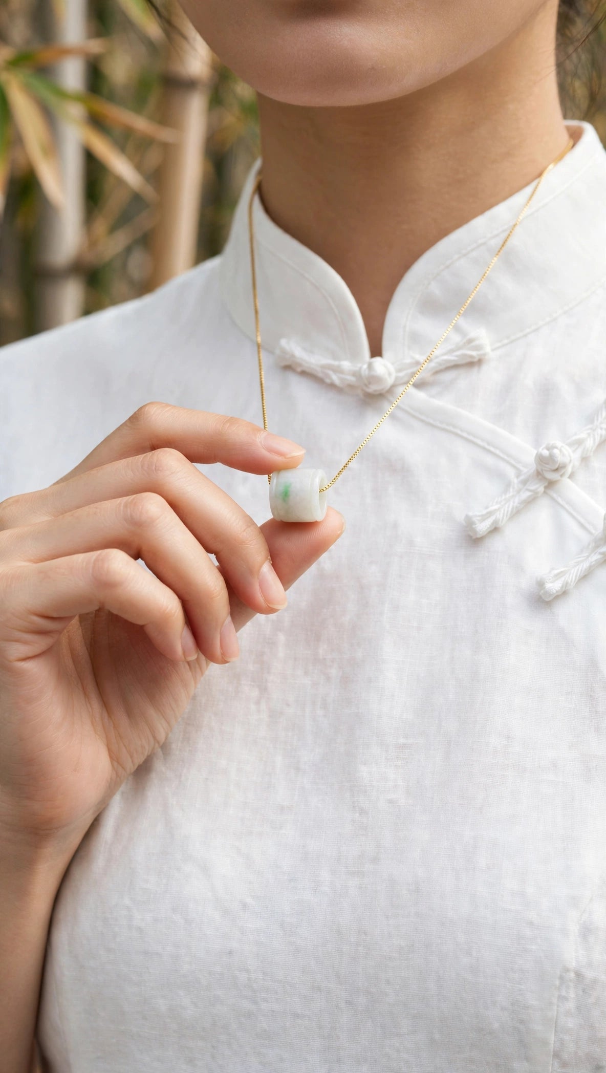 Seamless Prosperity: Natural Burmese Jadeite "Lu Lu Tong" Pendant Necklace