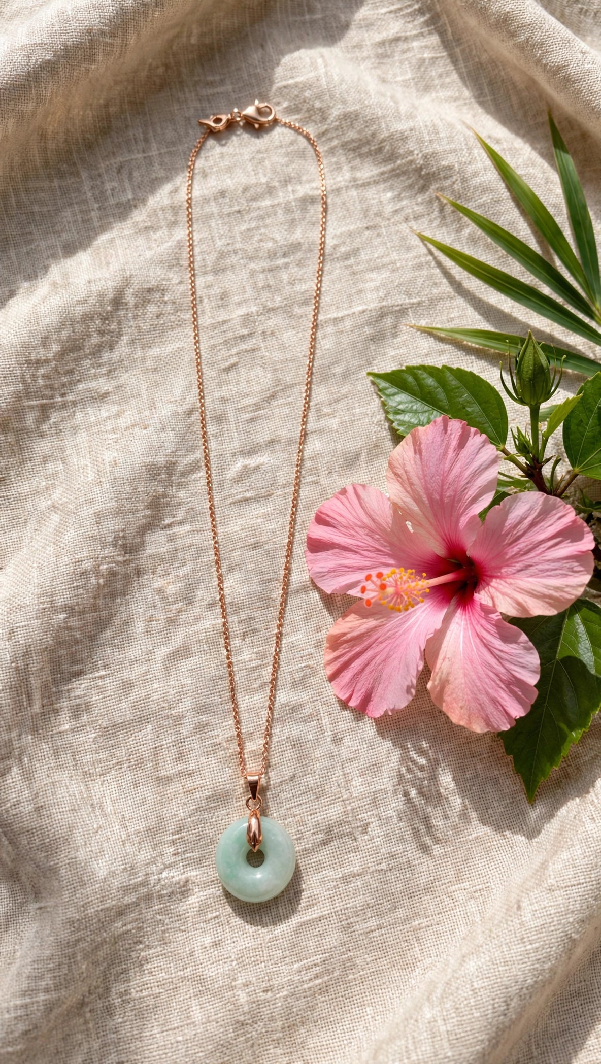 Dainty Harmony: Natural Type A Burmese Jadeite Mini Donut Necklace