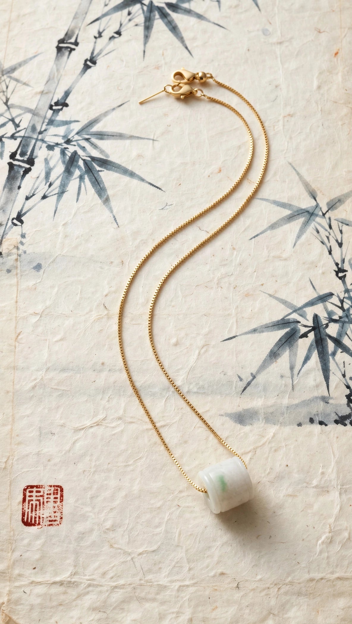 Seamless Prosperity: Natural Burmese Jadeite "Lu Lu Tong" Pendant Necklace