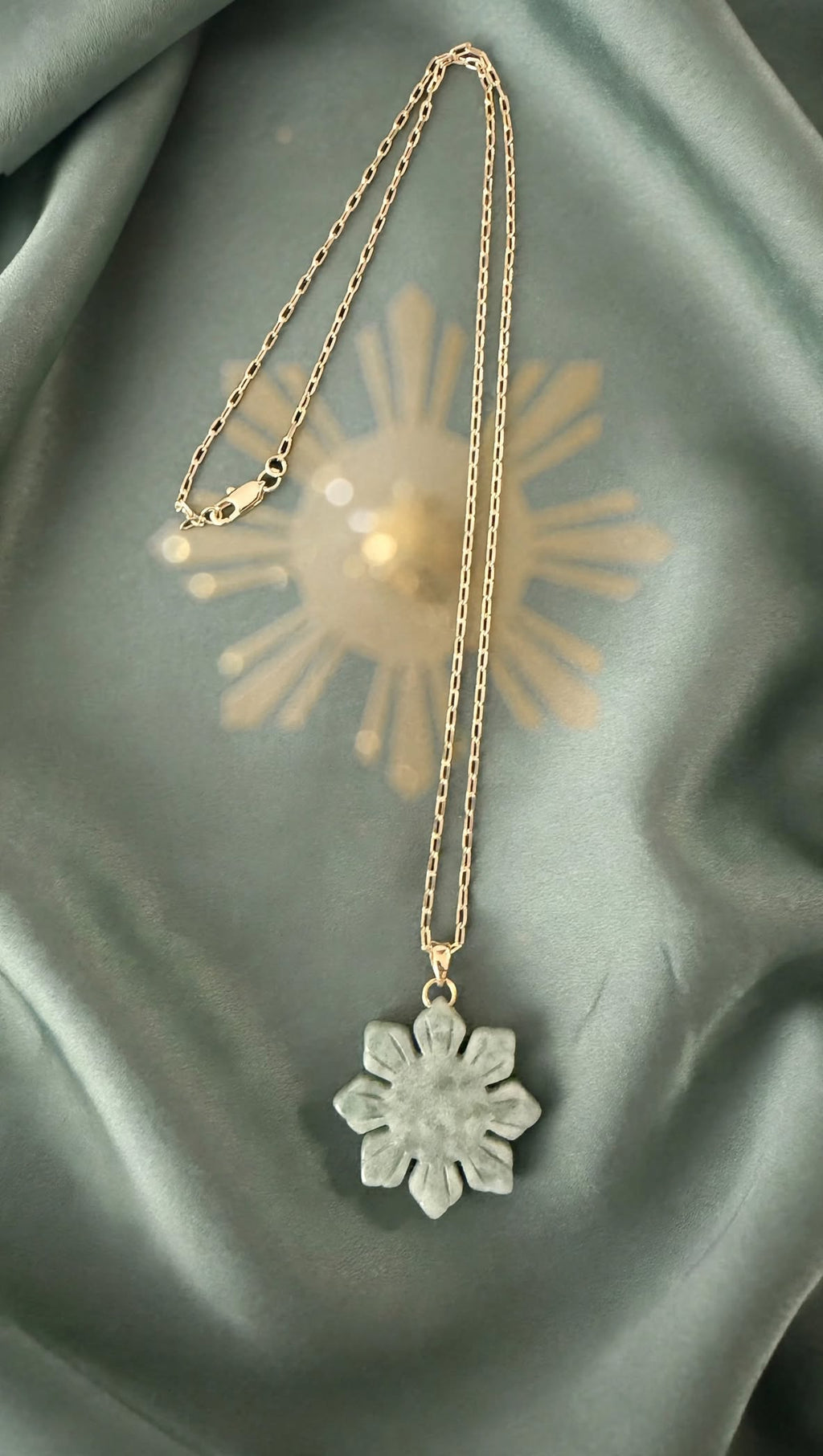 Burmese Jadeite "Philippine Sun" Gold-Filled Necklace