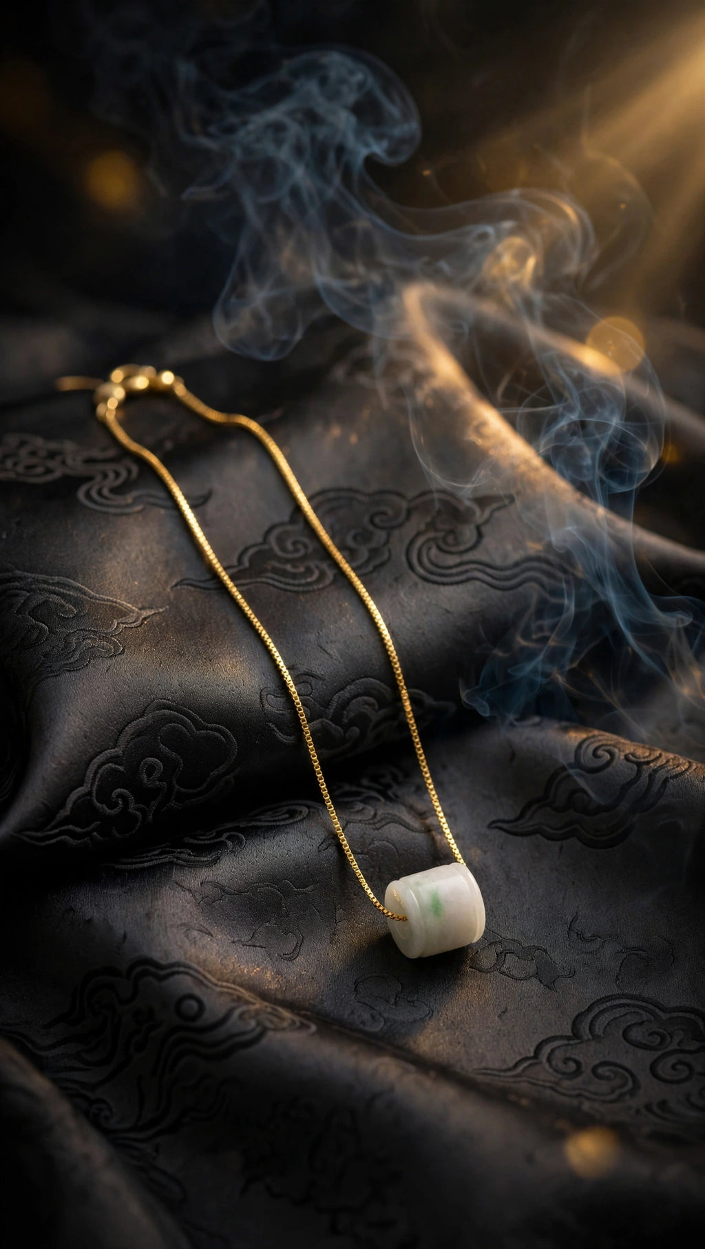 Seamless Prosperity: Natural Burmese Jadeite "Lu Lu Tong" Pendant Necklace