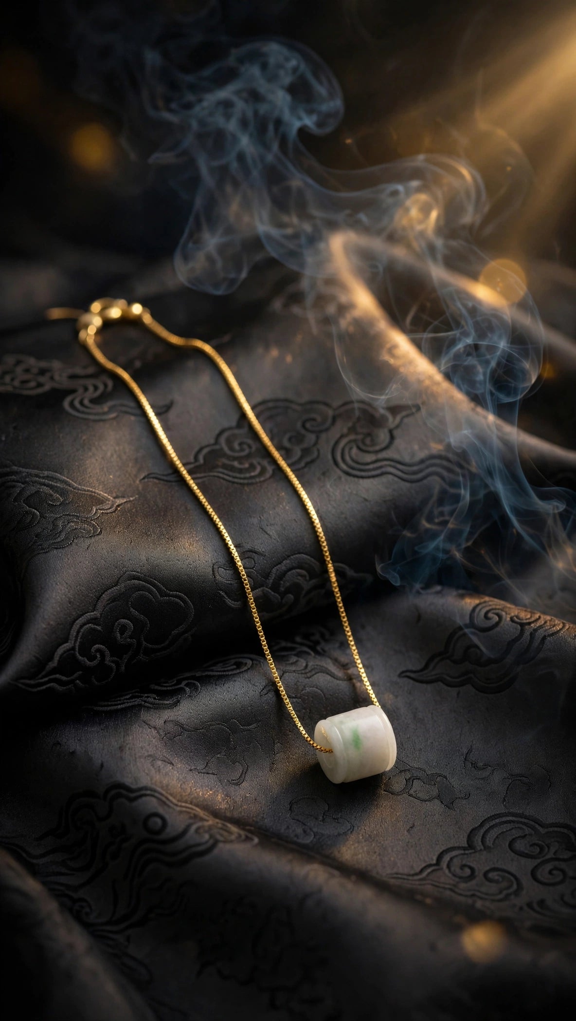 Seamless Prosperity: Natural Burmese Jadeite "Lu Lu Tong" Pendant Necklace