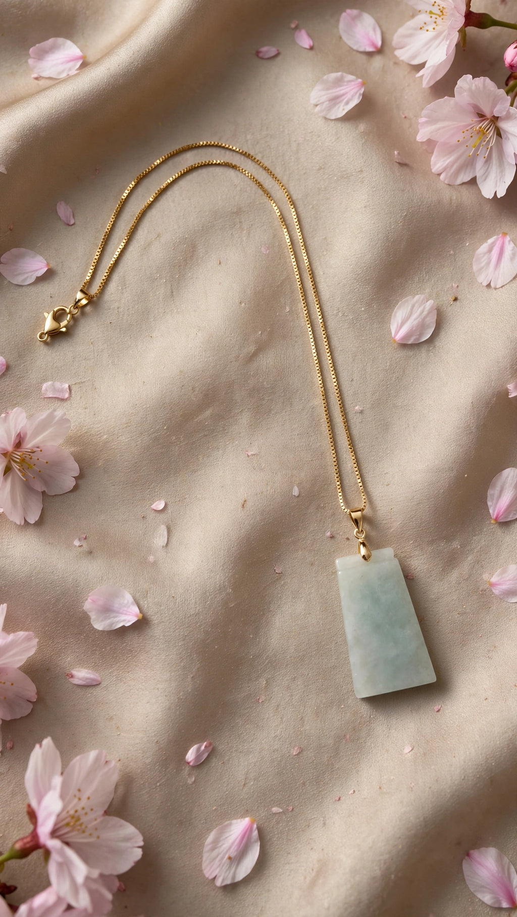 Pure Serenity: Natural Burmese Jadeite "Wu Shi Pai" Necklace