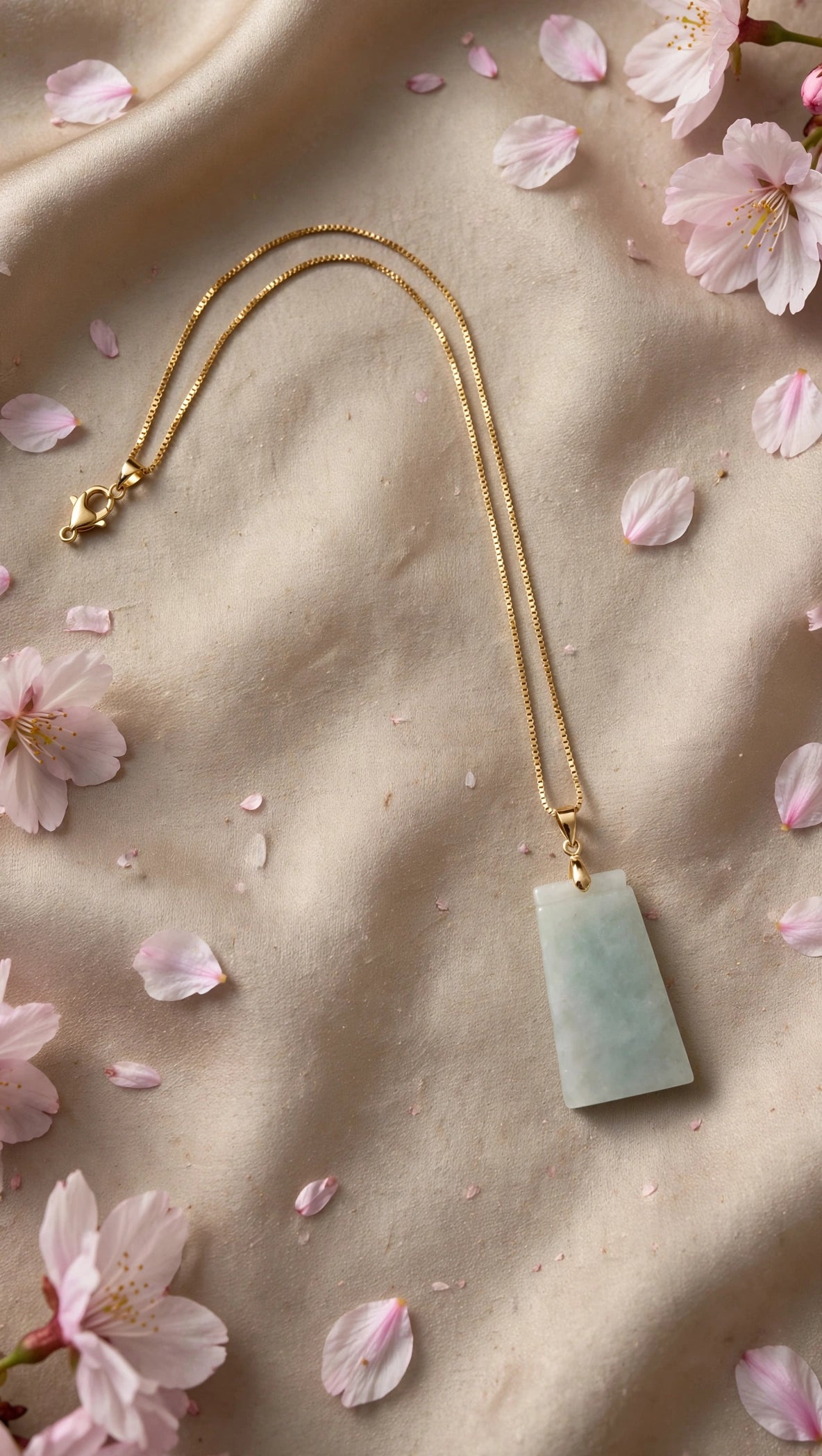 Pure Serenity: Natural Burmese Jadeite "Wu Shi Pai" Necklace