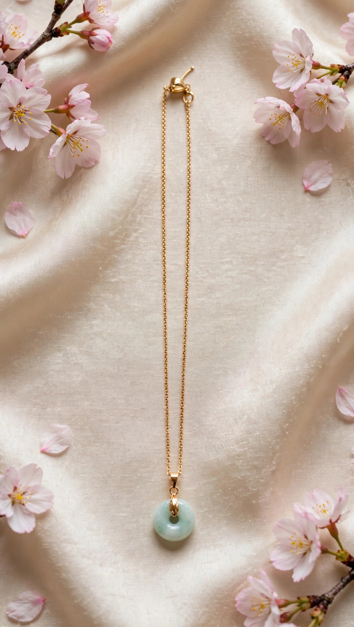 Dainty Harmony: Natural Type A Burmese Jadeite Mini Donut Necklace