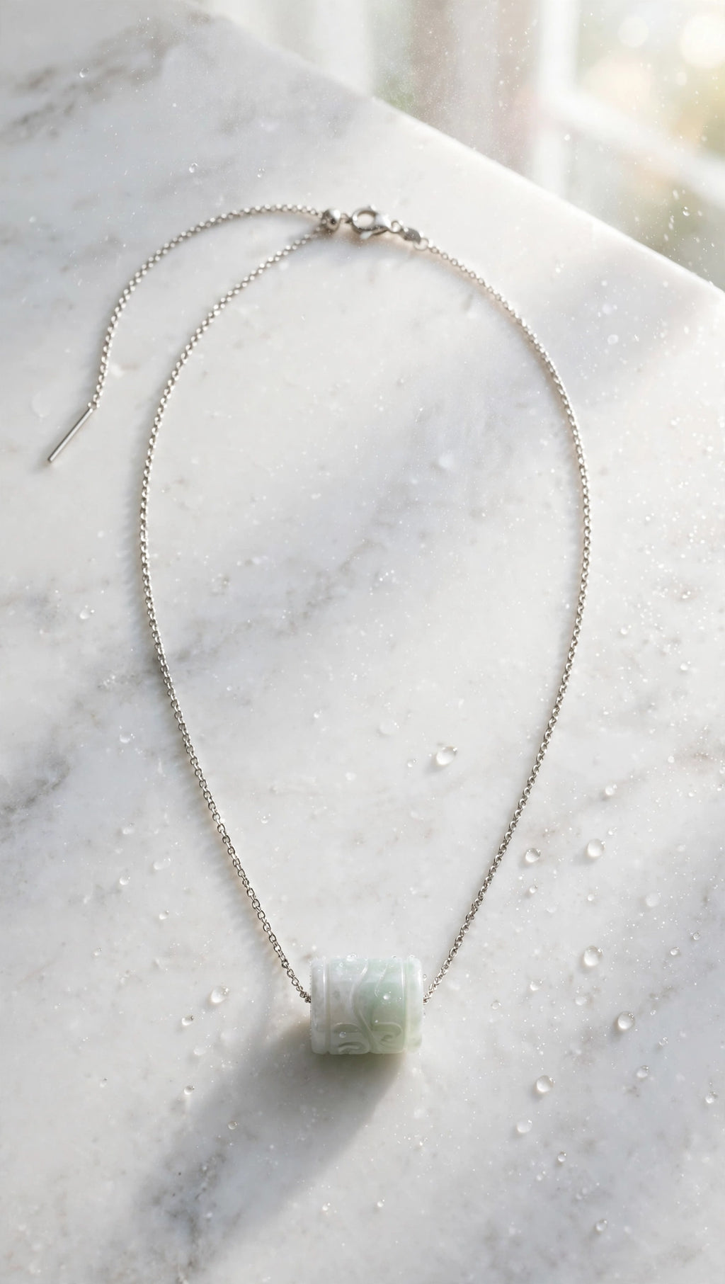 Seamless Prosperity: Natural Burmese Jadeite "Lu Lu Tong" Pendant Necklace