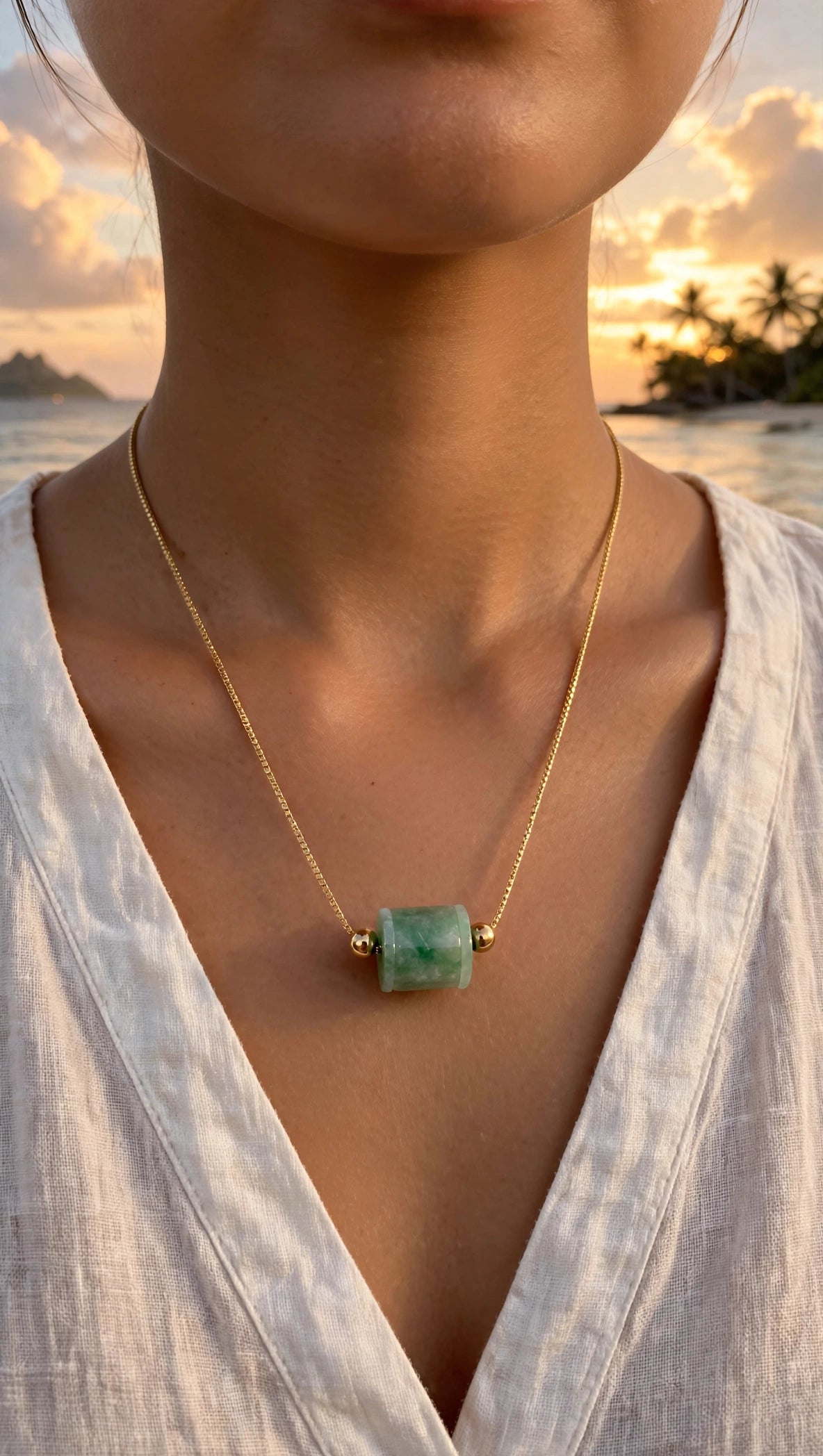 Dynamic Flow: Natural Type A Burmese Jadeite Lu Lu Tong Slider Necklace