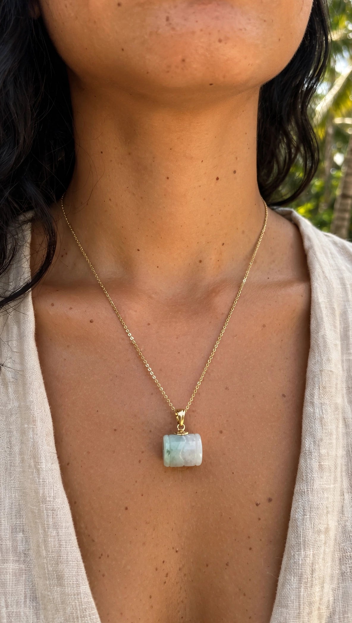 Seamless Prosperity: Natural Burmese Jadeite "Lu Lu Tong" Pendant Necklace