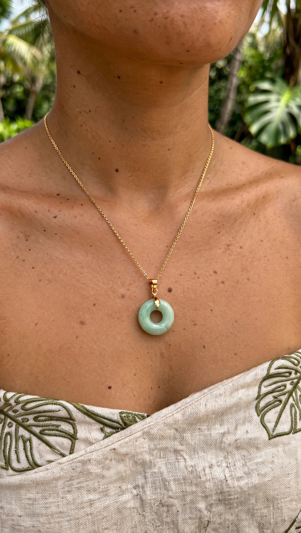 Timeless Harmony: Natural Type A Burmese Jadeite Donut Necklace