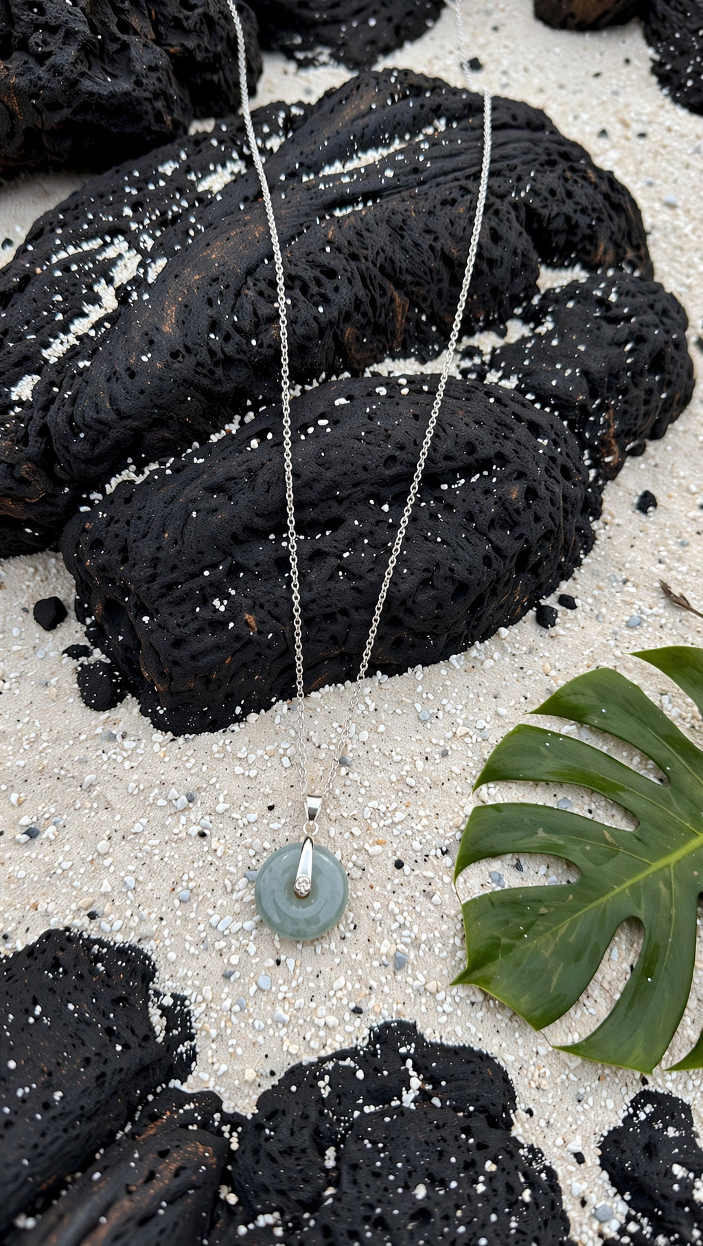 Gentle Glow: Natural Light Green Burmese Jadeite Donut Necklace