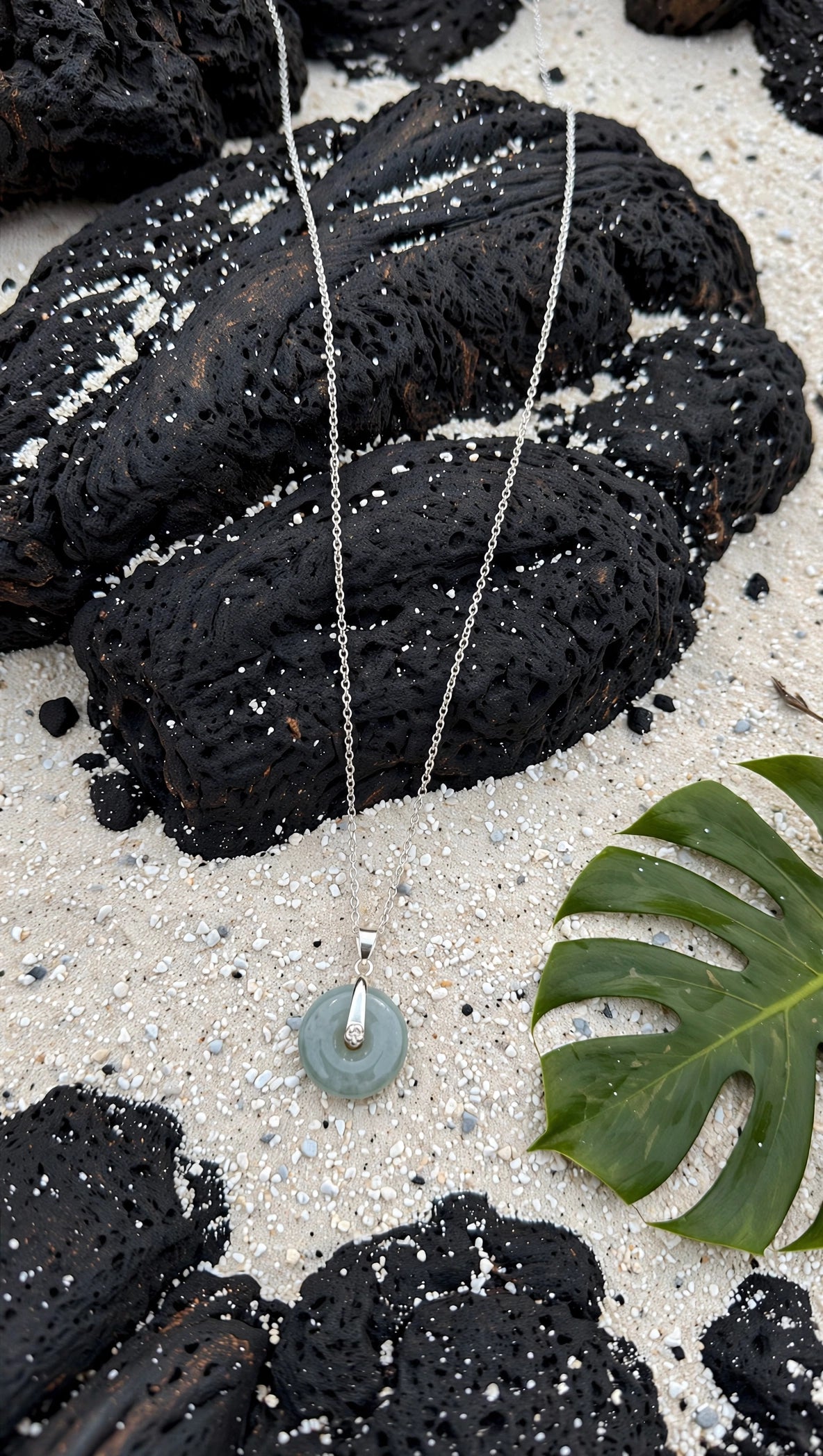 Gentle Glow: Natural Light Green Burmese Jadeite Donut Necklace