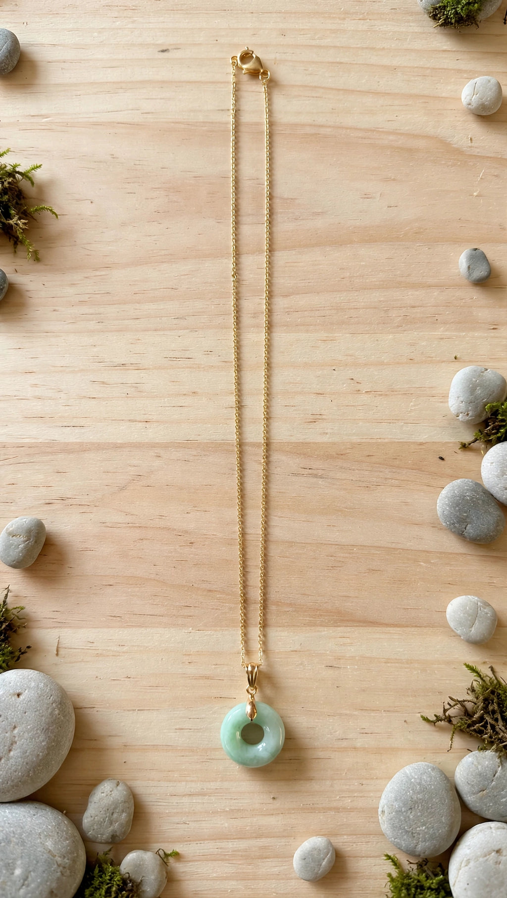 Timeless Harmony: Natural Type A Burmese Jadeite Donut Necklace