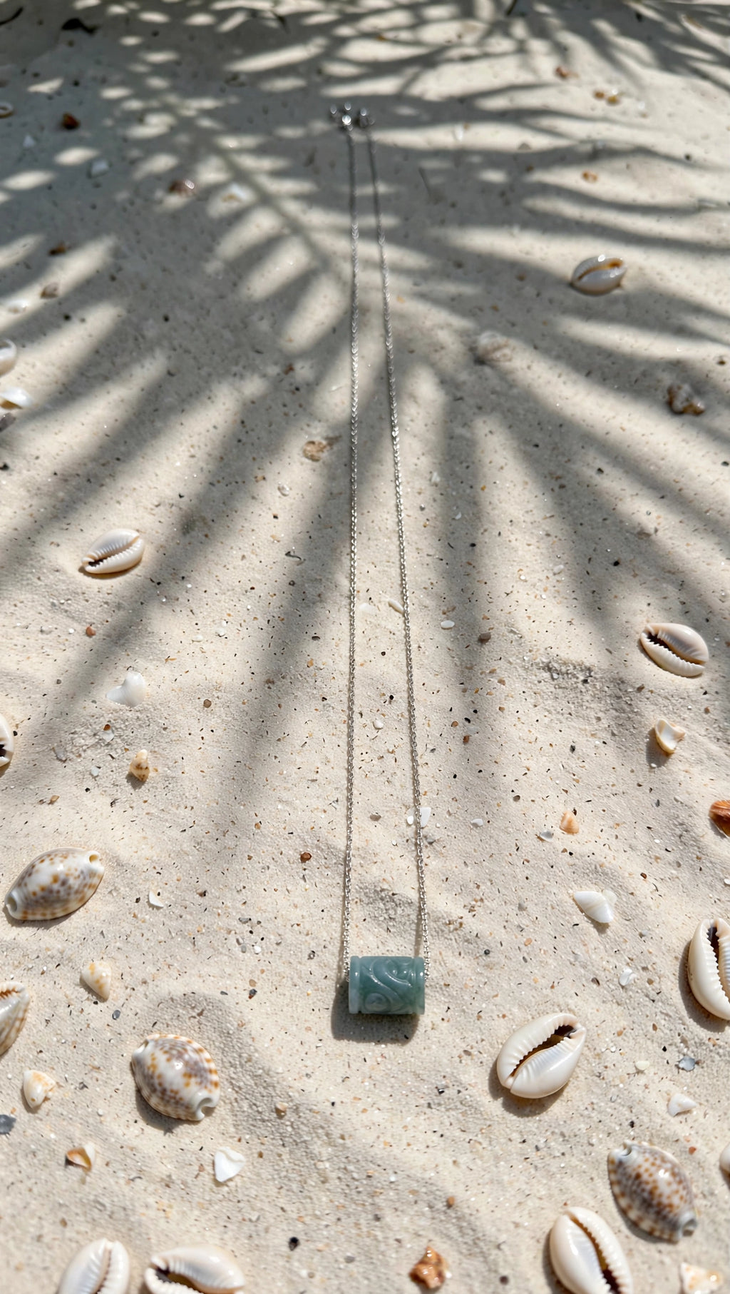 Fluid Momentum: Natural Blue Water Jade Lu Lu Tong Necklace