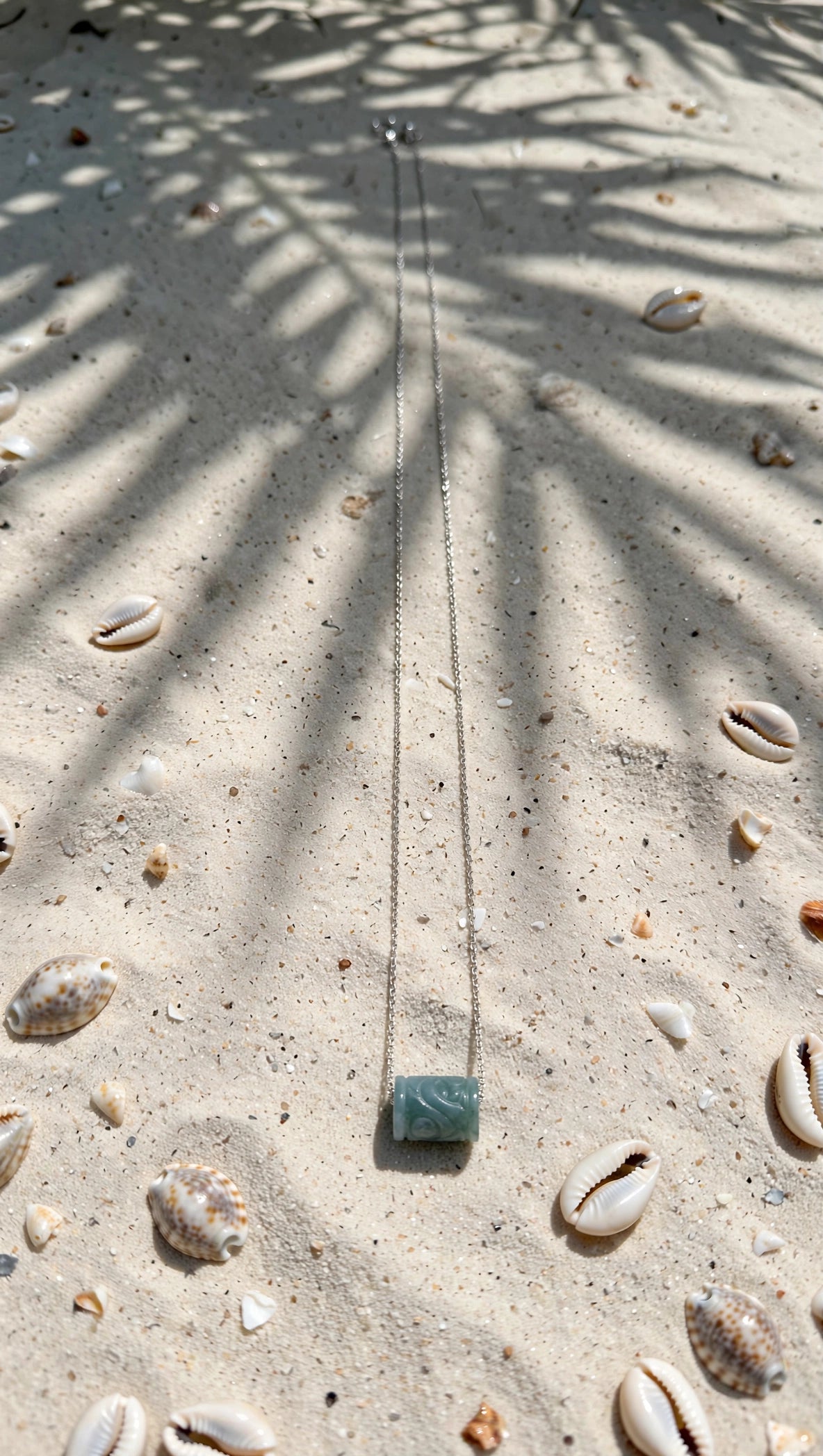Fluid Momentum: Natural Blue Water Jade Lu Lu Tong Necklace