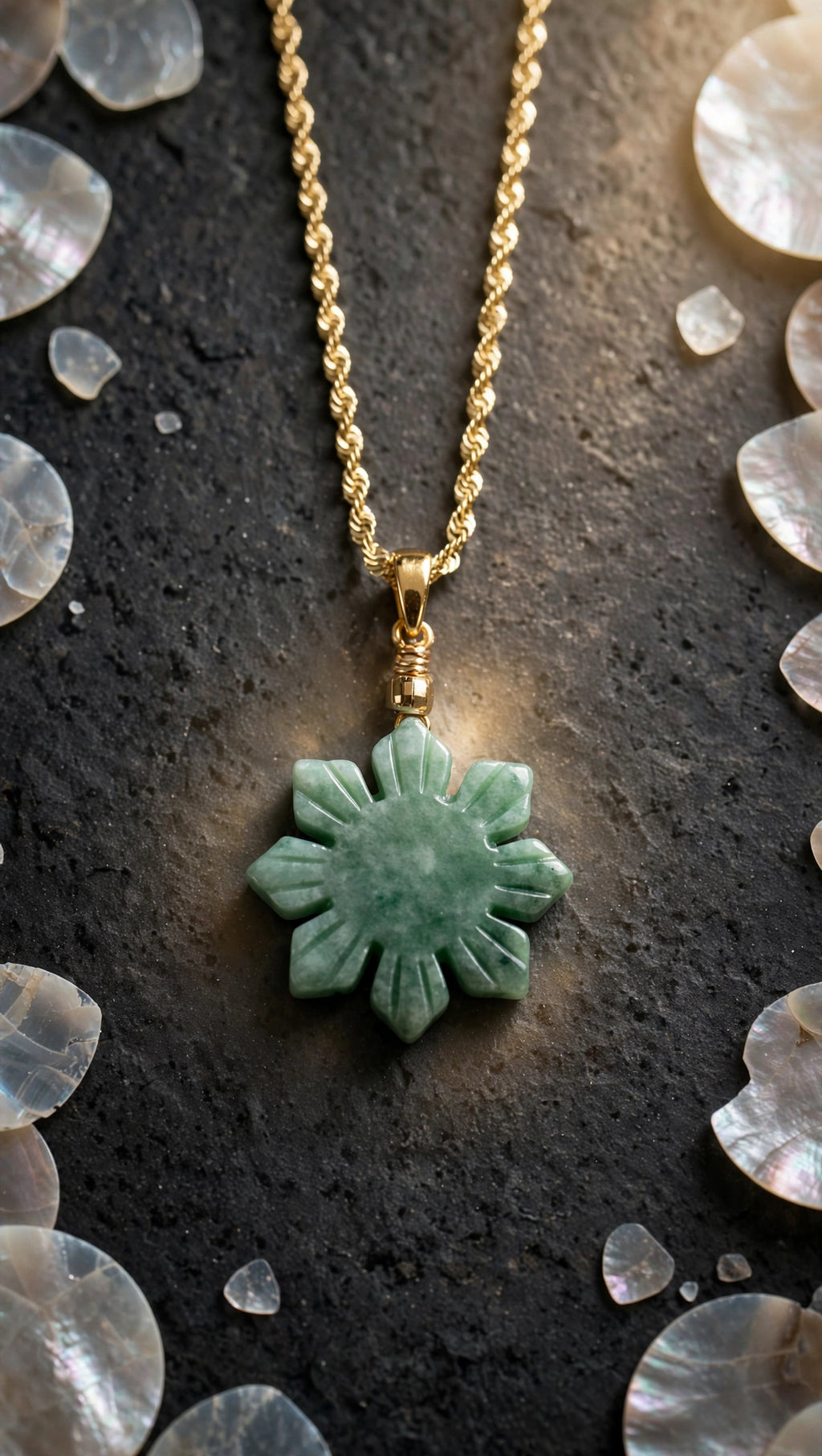 Burmese Jadeite Philippine Sun Pendant Necklace