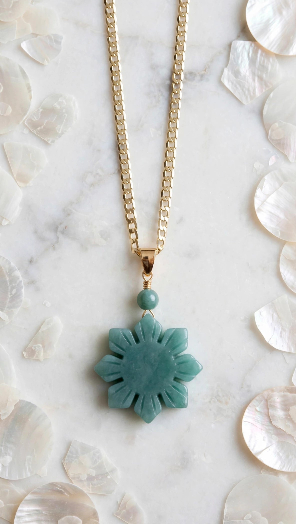 Blue Water Jade Philippine Sun Necklace