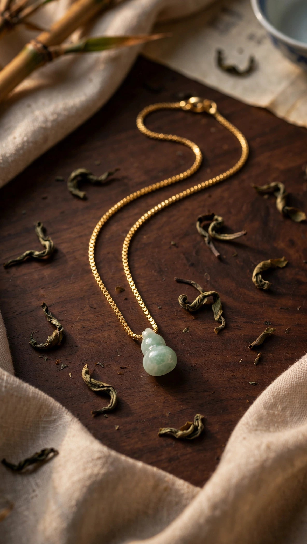 Hulu Burmese Jadeite Pendant Necklace