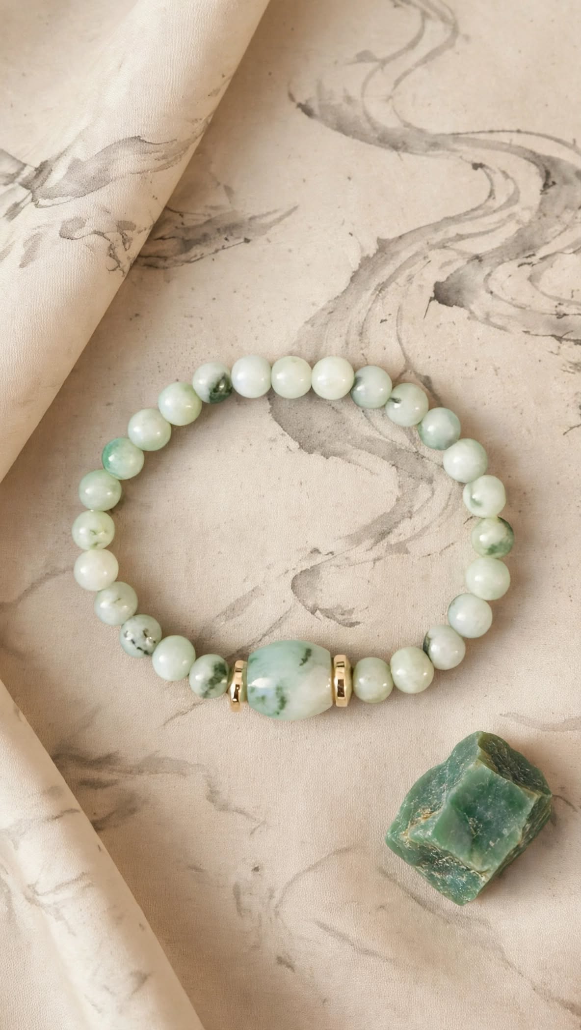 Zenith Jade Burmese Jadeite Barrel Bracelet