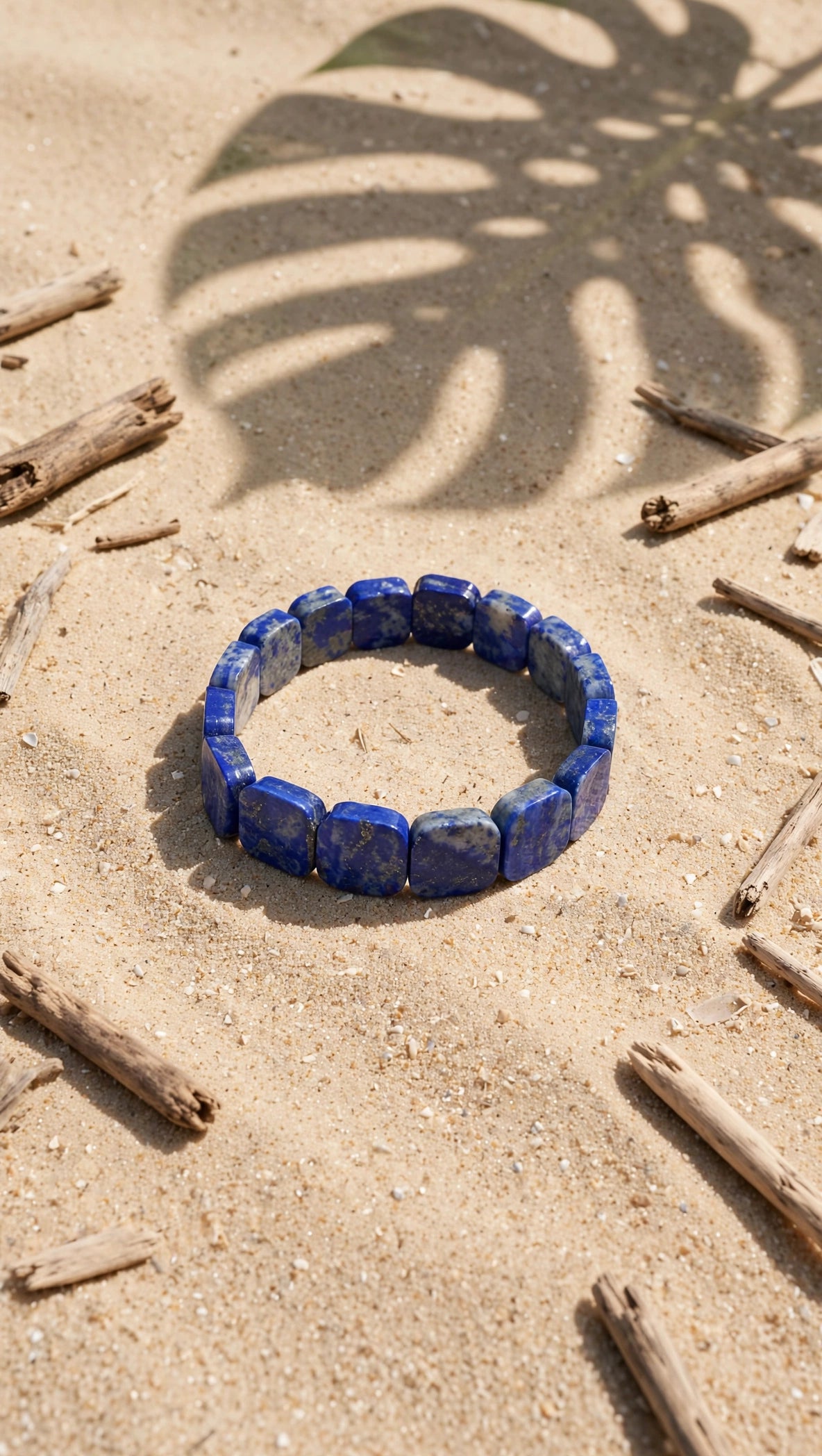 Celestial Wisdom: Natural Lapis Lazuli Soft Bangle (Rounded Square)