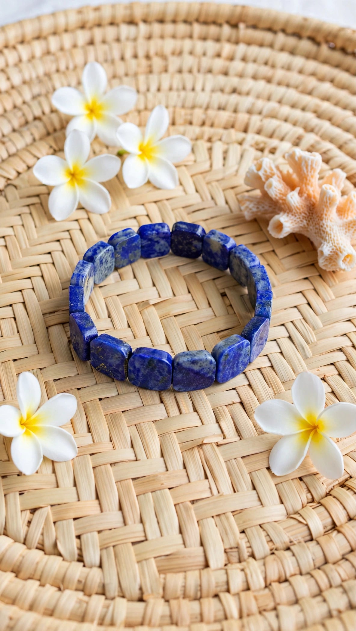 Celestial Wisdom: Natural Lapis Lazuli Soft Bangle (Rounded Square)