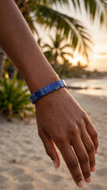 Celestial Wisdom: Natural Lapis Lazuli Soft Bangle (Rounded Square)