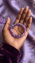 Tranquil Royal: Natural Amethyst Rounded Rectangle Soft Bangle