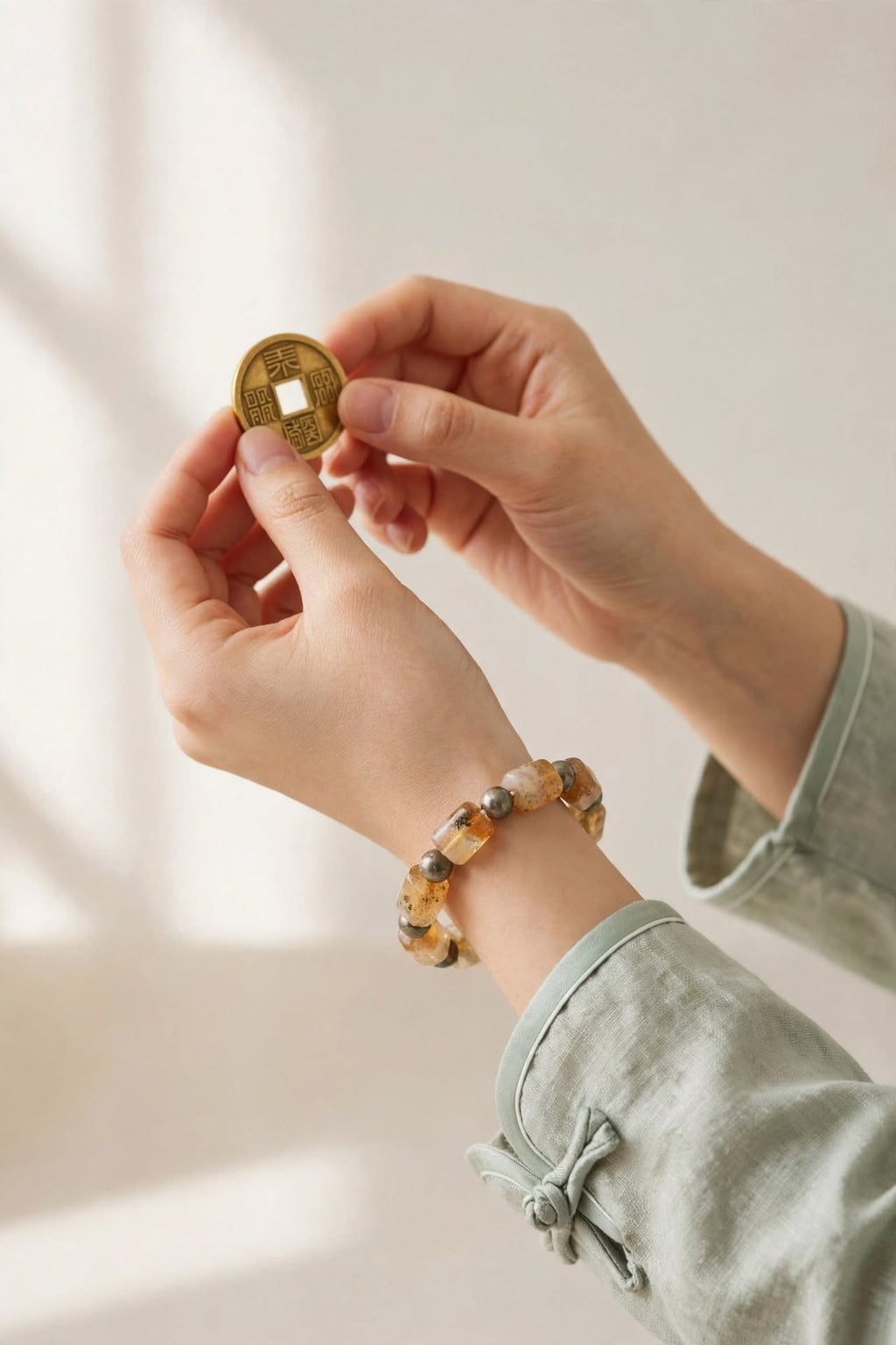 Natural Citrine & Pyrite Wealth Bracelet