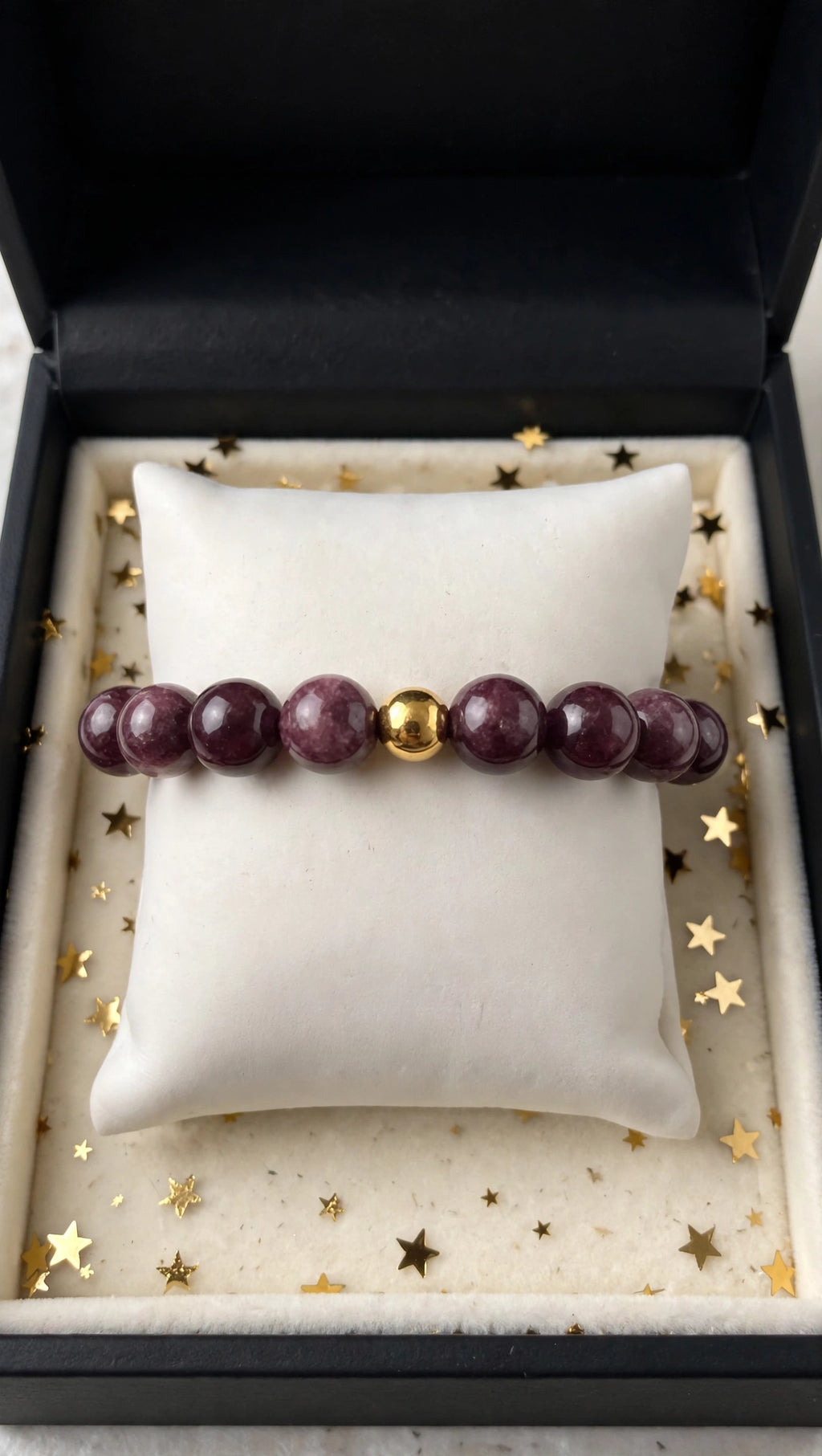 Lepidolite Bracelet with 18K Gold Filled Bead