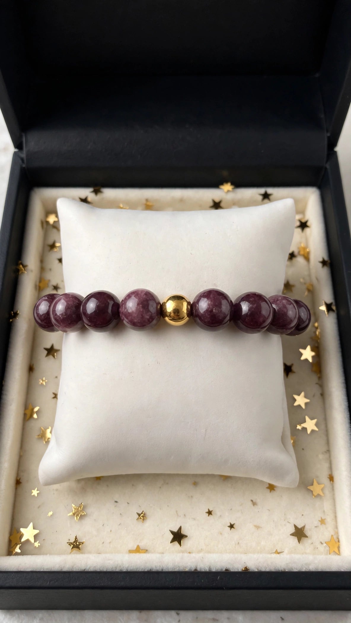 Lepidolite Bracelet with 18K Gold Filled Bead