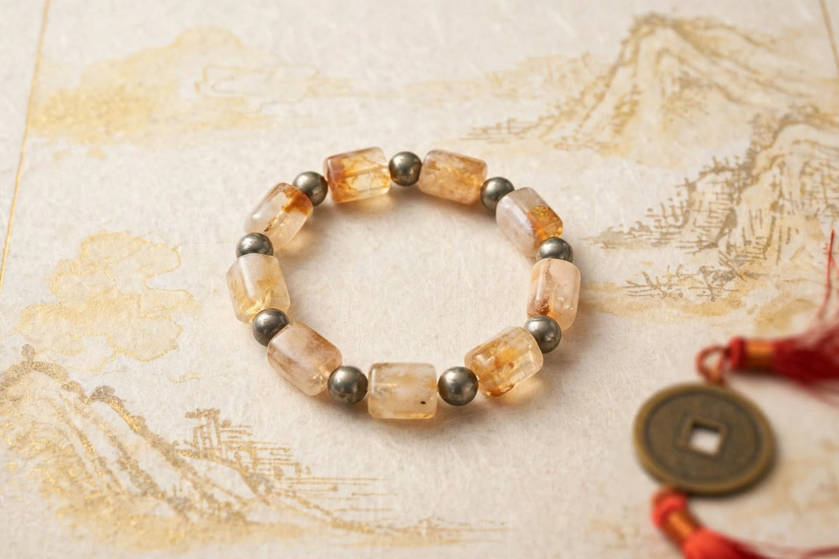 Natural Citrine & Pyrite Wealth Bracelet