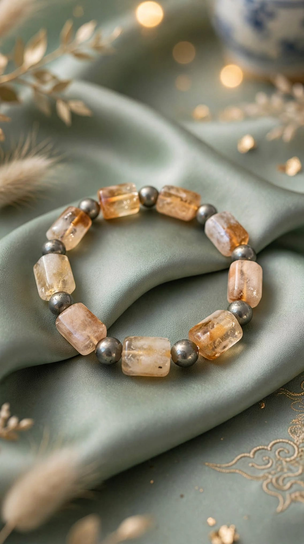 Natural Citrine & Pyrite Wealth Bracelet