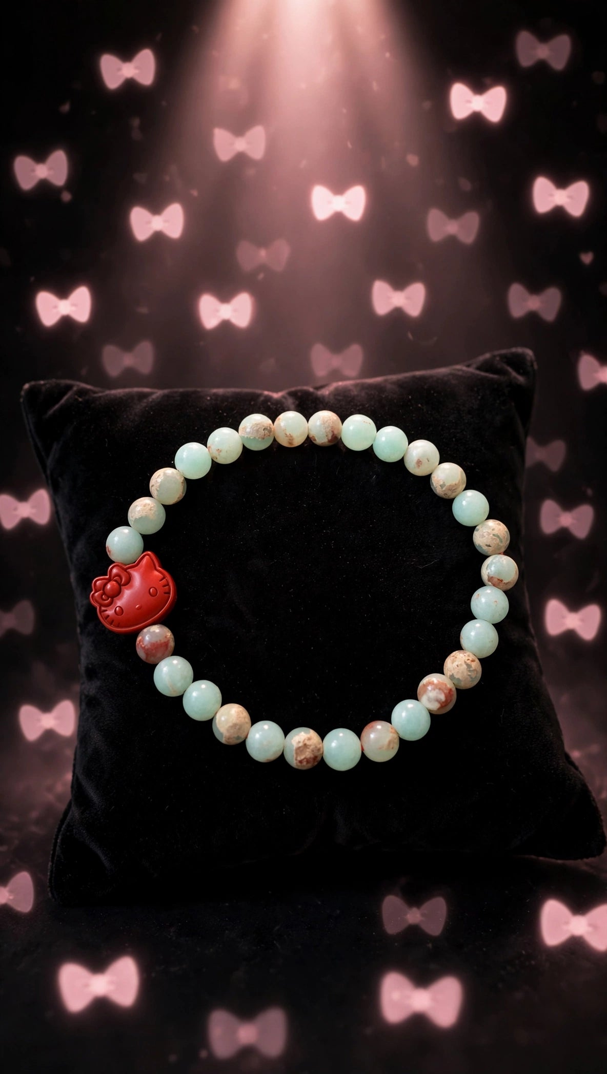 Aquaterra Jasper & Cinnabar Hello Kitty Bracelet