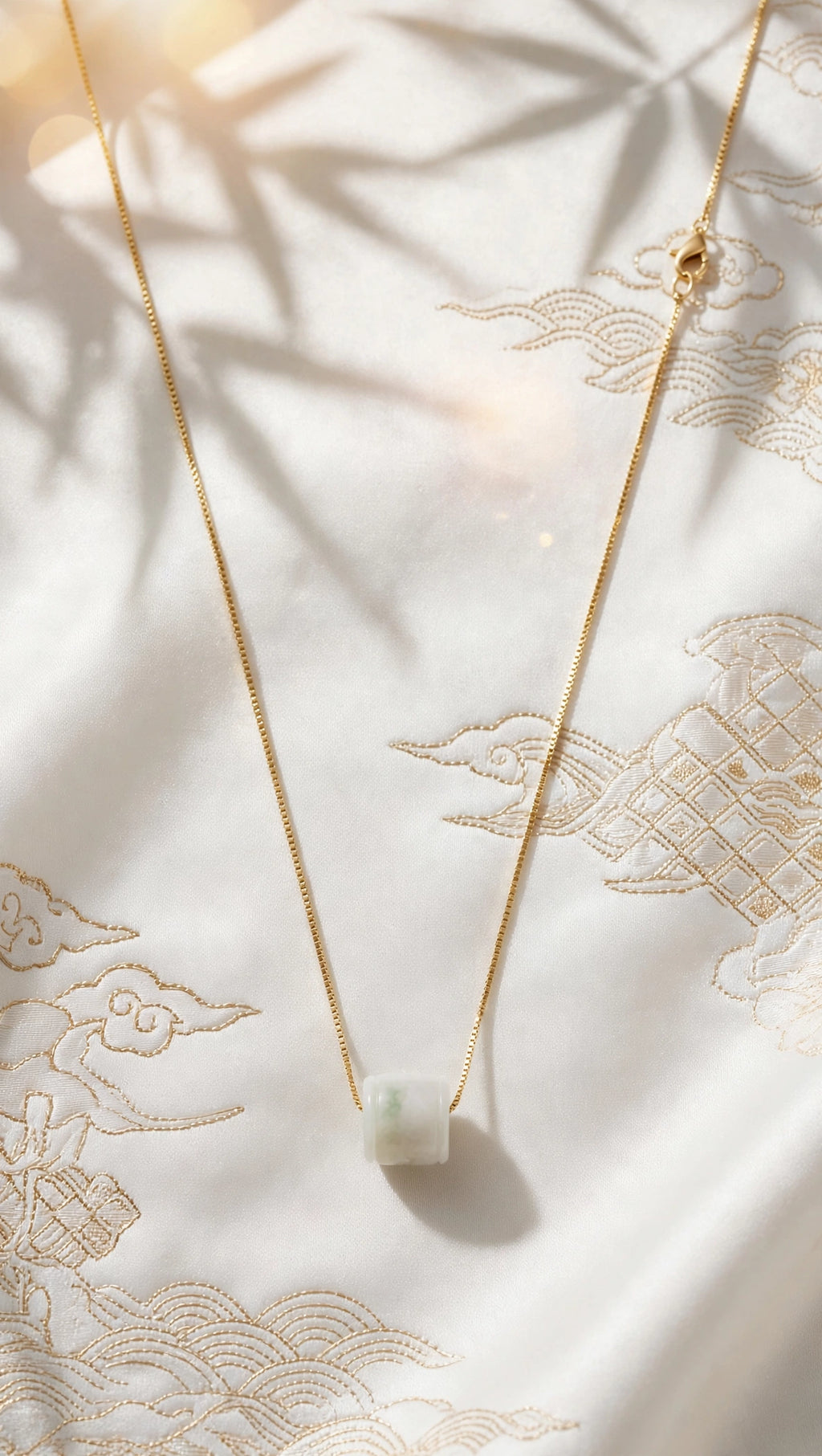 Seamless Prosperity: Natural Burmese Jadeite "Lu Lu Tong" Pendant Necklace