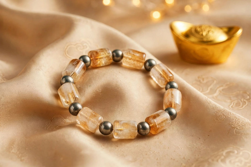 Natural Citrine & Pyrite Wealth Bracelet