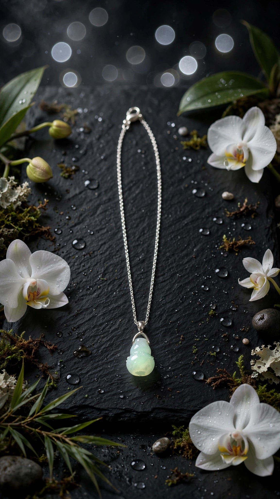 Auspicious Blessing: Natural Burmese Jadeite Hulu Pendant Necklace