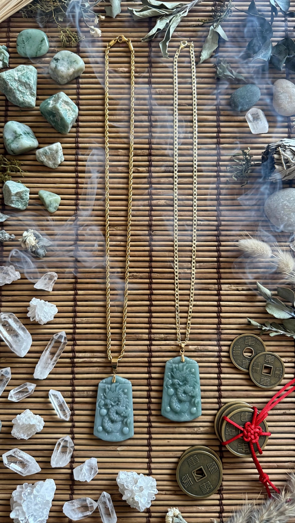 Burmese Jadeite Dragon Pendant Necklace