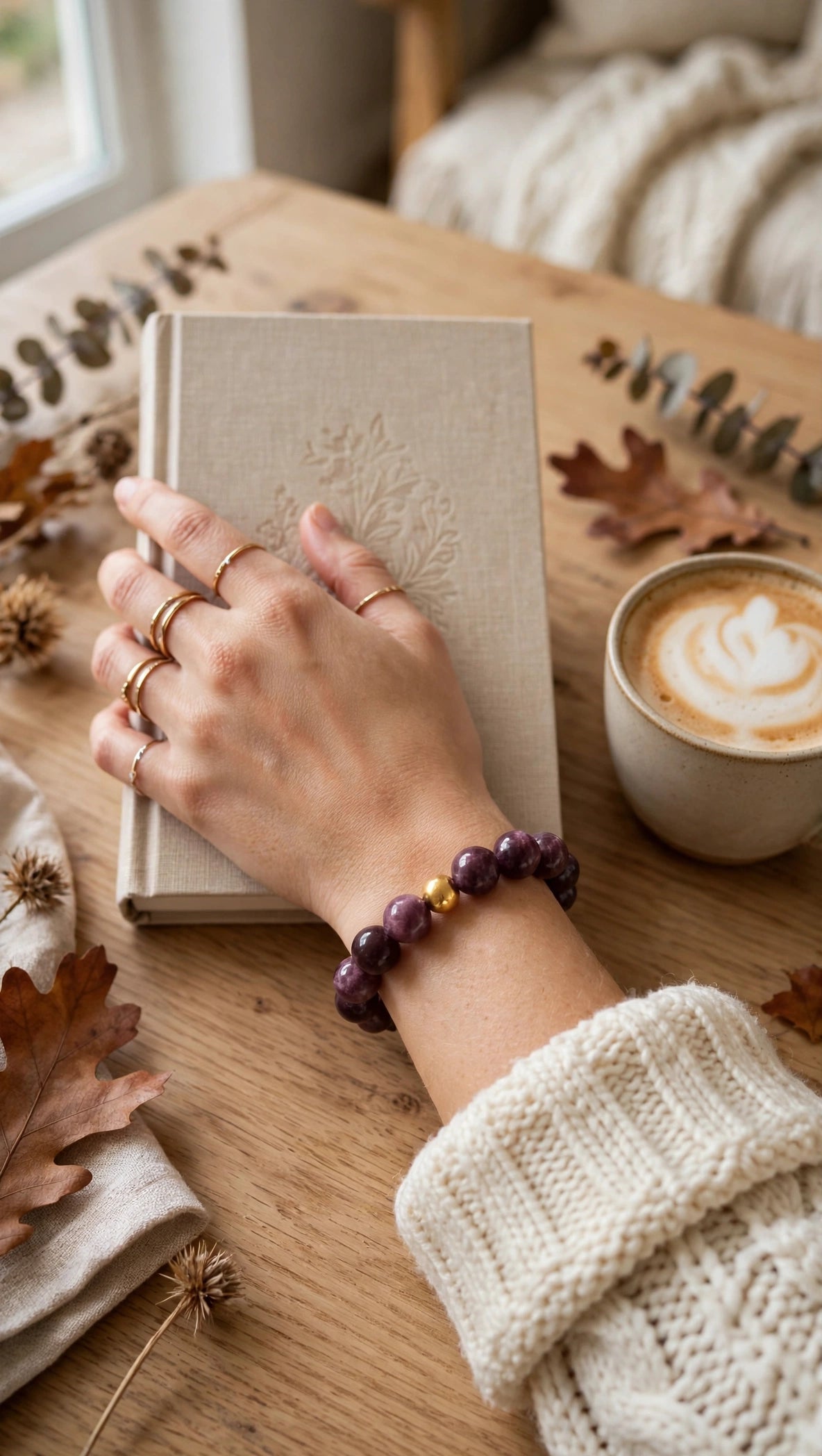 Lepidolite Bracelet with 18K Gold Filled Bead