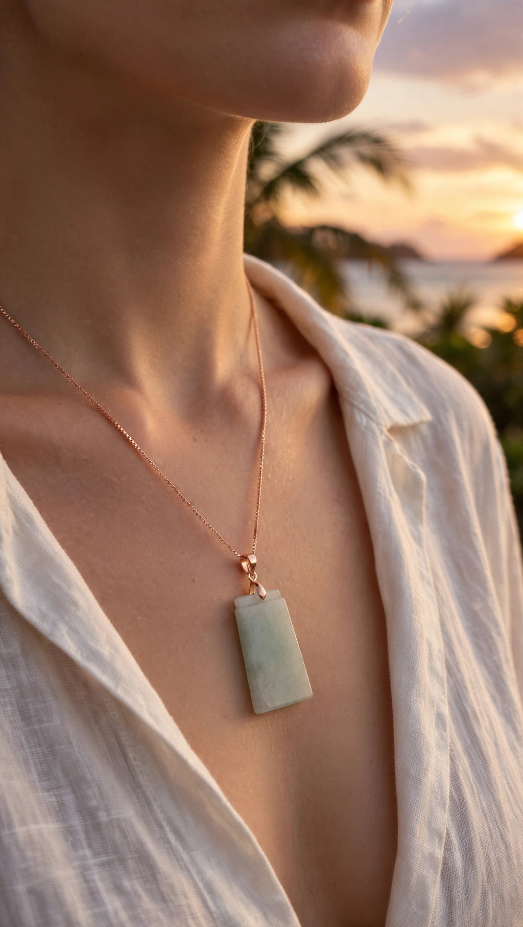 Pure Serenity: Natural Burmese Jadeite "Wu Shi Pai" Necklace