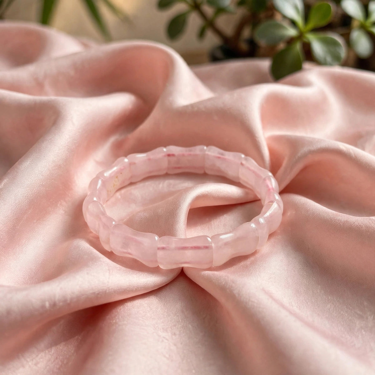 Rose Quartz Bamboo Soft Bangle
